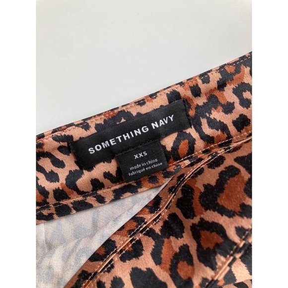 SOMETHING NAVY Brown Cheetah Animal Print Satin Midi Slip Skirt, Size XXS - Picture 12 of 14